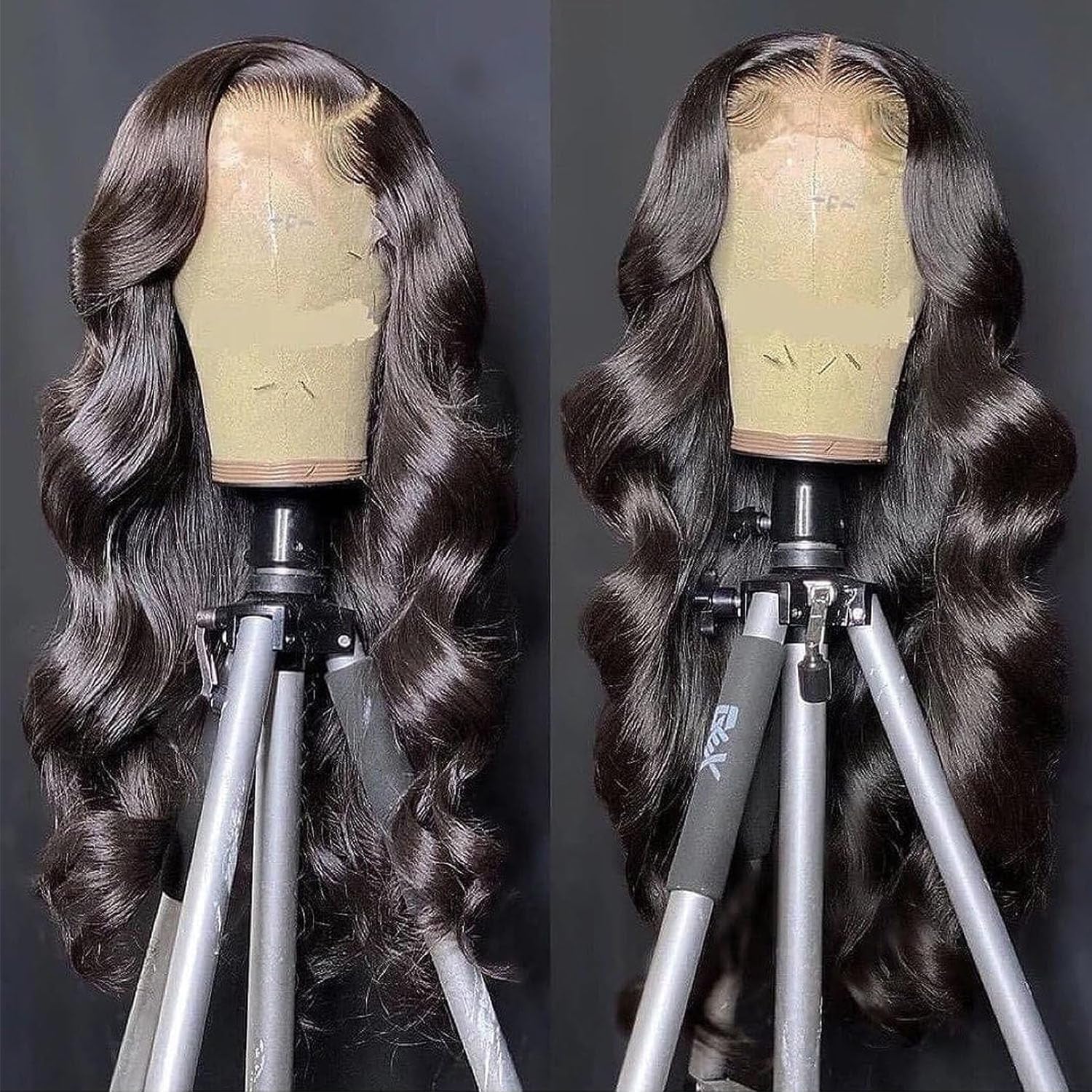 Body Wave Lace Front Wigs Human Hair 180% Density 13X4 HD Lace Frontal Wigs for Black Women Glueless Wigs Human Hair Pre Plucked Natural Hairline Lace Front Wigs 20Inch Black