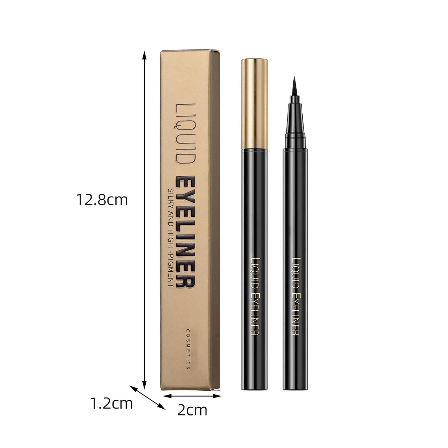 Black Water Liquid Eyeliner Lasting Ultra-Fine Precision Felt Eyeliner, Smudge-Proof Waterproof Eyeliner Pencil Wild Eyeliner Quick Drying Smooth Gel Eyeliner Pen Vegan Eye Makeup(A01# BLACK)