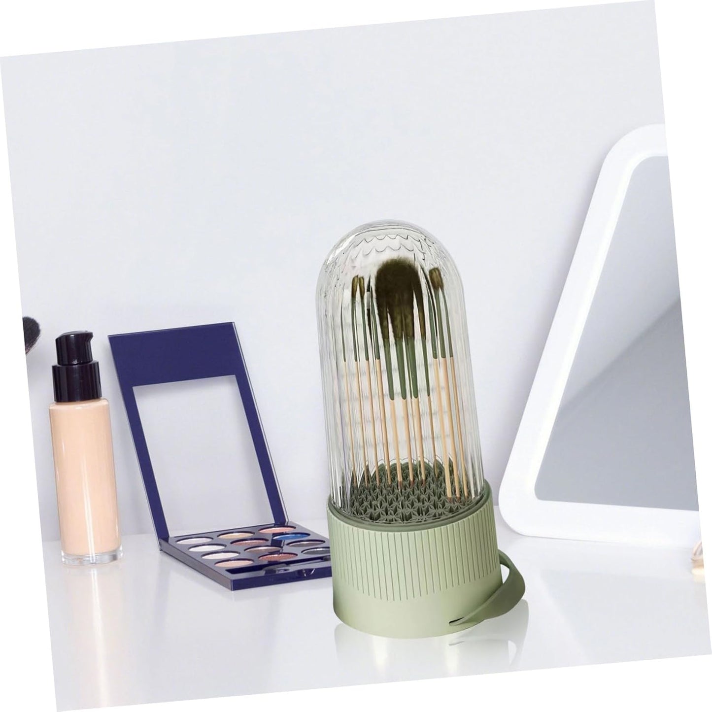 Box Light Green Makeup Brush Cleaning Tools Makeup Brush Drying Holder Makeup Cleaning Container Makeup Brush Holder