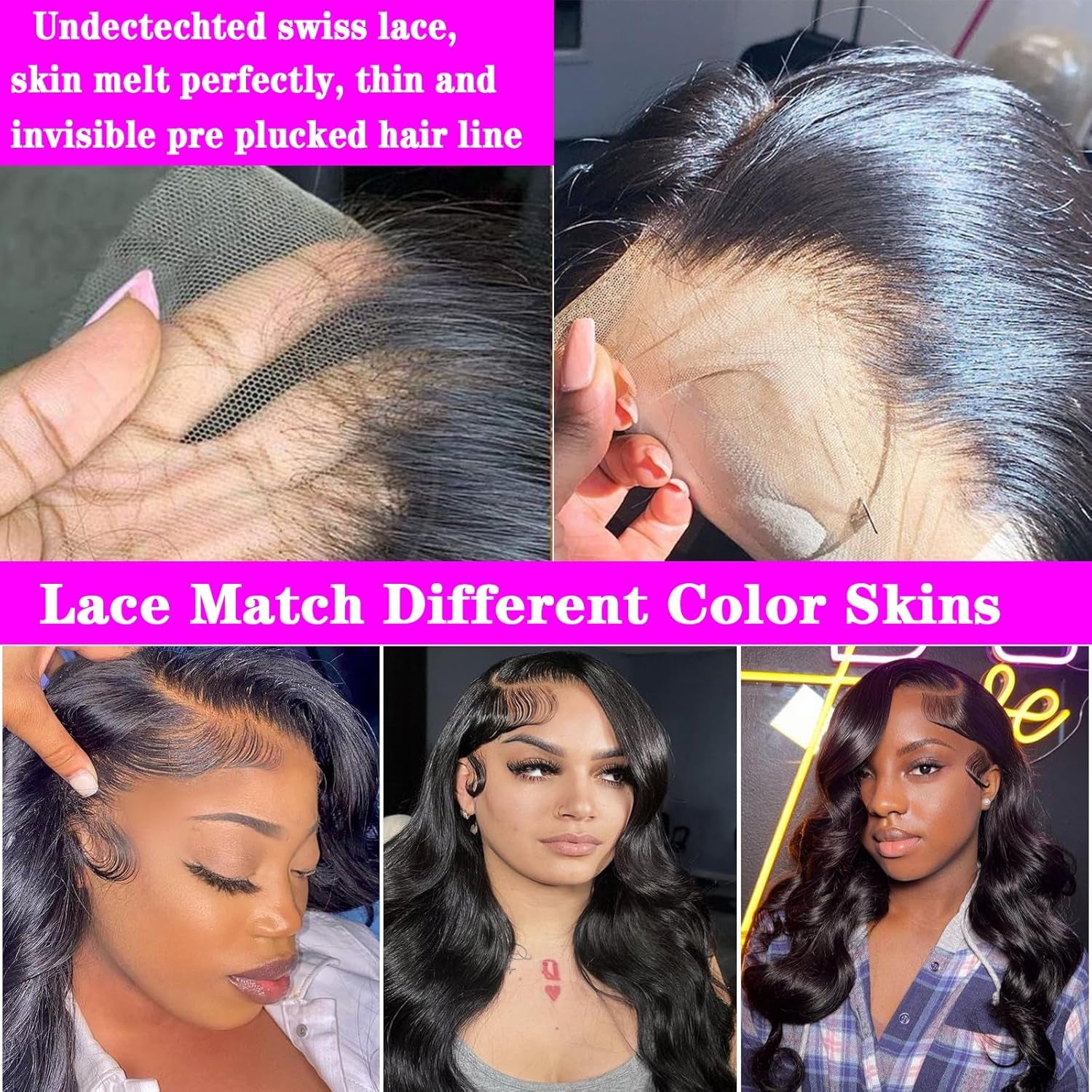 Body Wave Lace Front Wigs Human Hair Pre Plucked 180% Density 13X4 HD Transparent Human Hair Lace Front Wigs for Black Women Glueless 28 Inch Brazilian Virgin Natural Black Wigs with Baby Hair