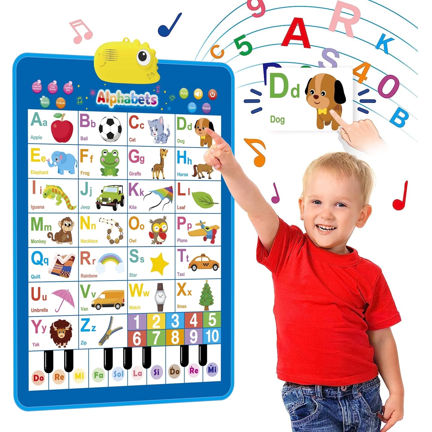 Electronic Alphabet Wall Chart, ABC Chart Learning Toys for 3 to 4 Year, Alphabet Charts for Kids, Educational Boy Toys 2 3 Years Old