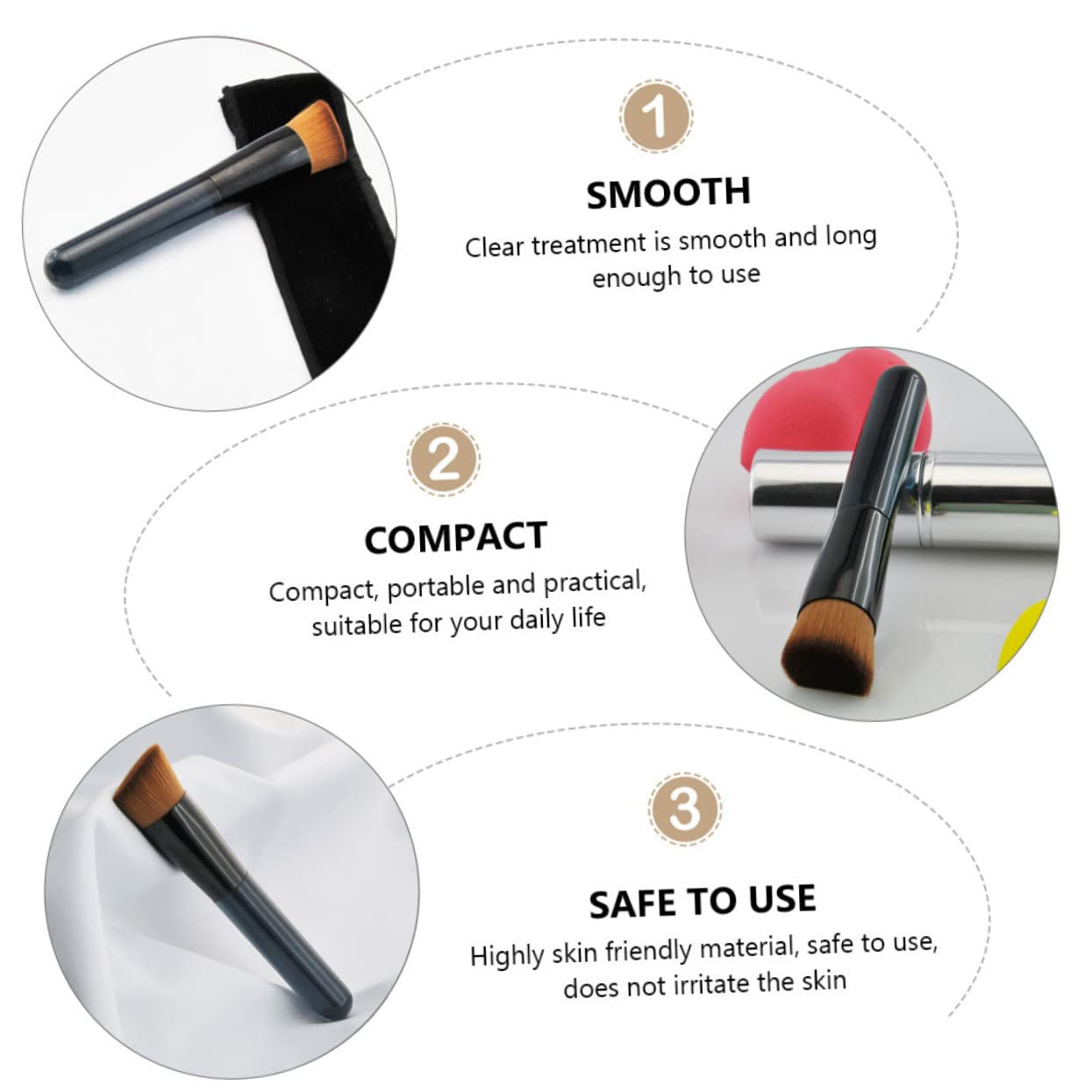 Makeup Foundation Brush Artificial Fiber Acrylic Black Makeup Brush Tool Makeup Blush Brush Makeup Powder Brush