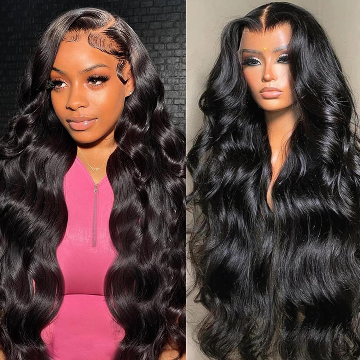 13X6 Lace Front Wigs Human Hair 200 Density Body Wave HD Lace Front Wigs Human Hair 13X6 HD Lace Frontal Glueless Wigs Human Hair Pre Plucked Brazilian Virgin Human Hair Wig for Women (28 Inch)