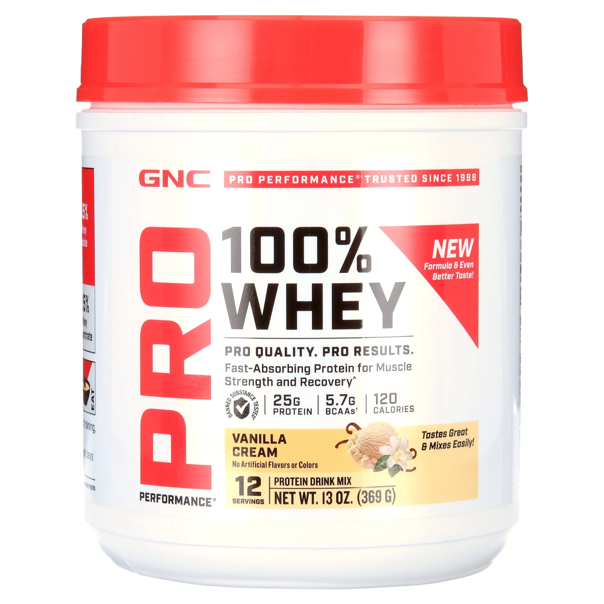 Pro Performance 100% Whey Protein Powder, Vanilla Cream, 25G Protein, 12 Servings