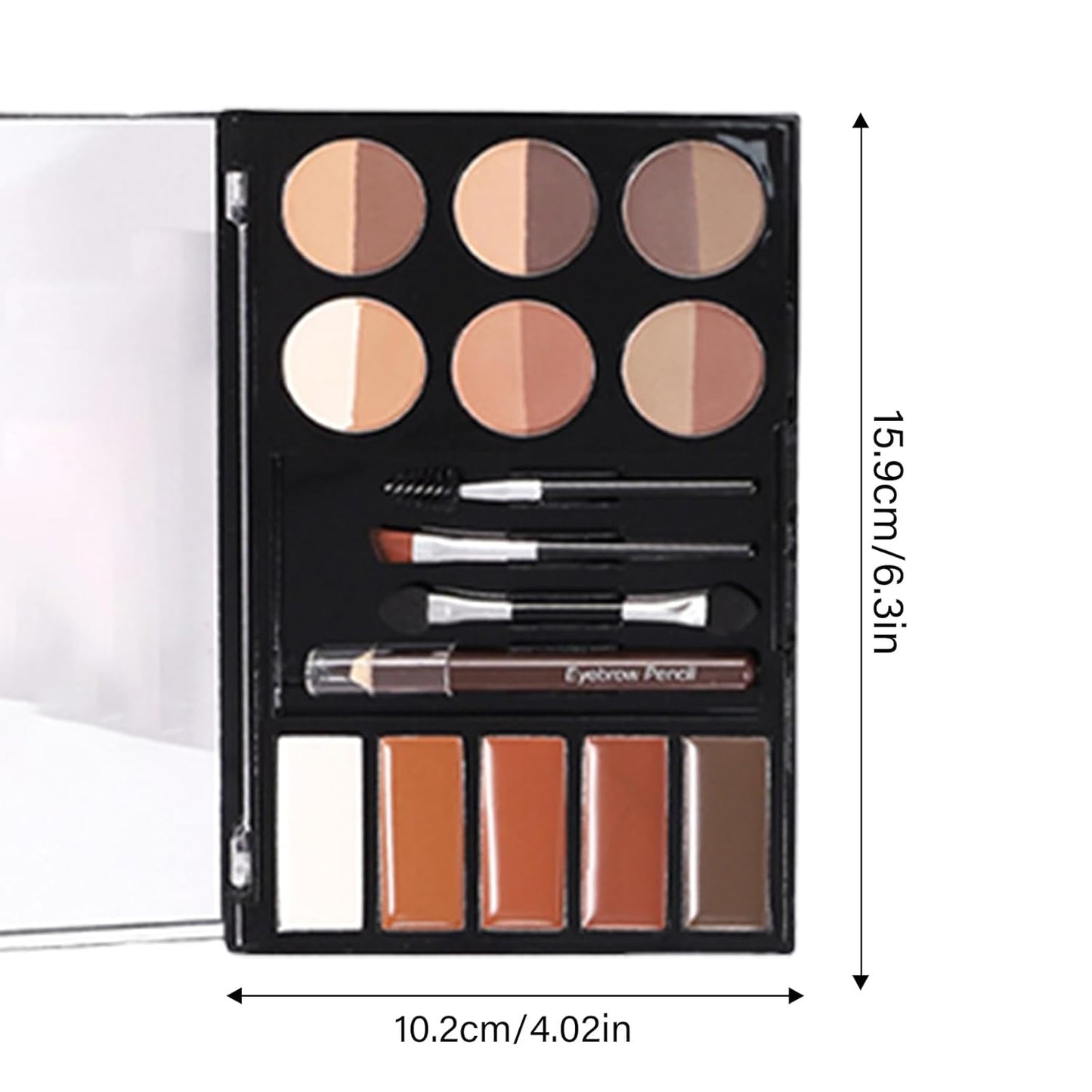 Professional Eyebrow Palettes Set with 11 Colors Eyeshadow Palettes Eyeshadow Stamp Makeup Brushes and Pencil Shaping Tool