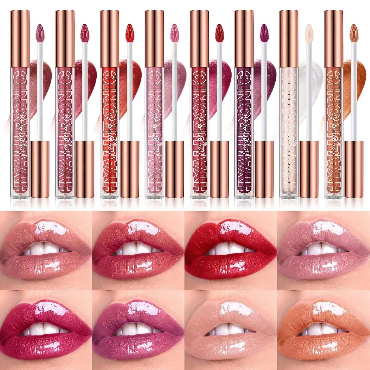 Nude Brown Lip Gloss Plumping Glitter Lip Gloss for Girls Women Lip Plumping Tinted Lipgloss High Pigment Plumper Long Lasting Moisturizing Lip Gloss Oil Shimmer Natural Lipstick Lip Liner(02#)