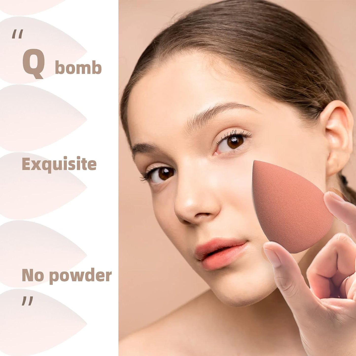 COSTICA Makeup Sponge Set Blender, Beauty Sponge Makeup Blender Flawless for Liquid - Multi Colored 4 Pcs Rose Series