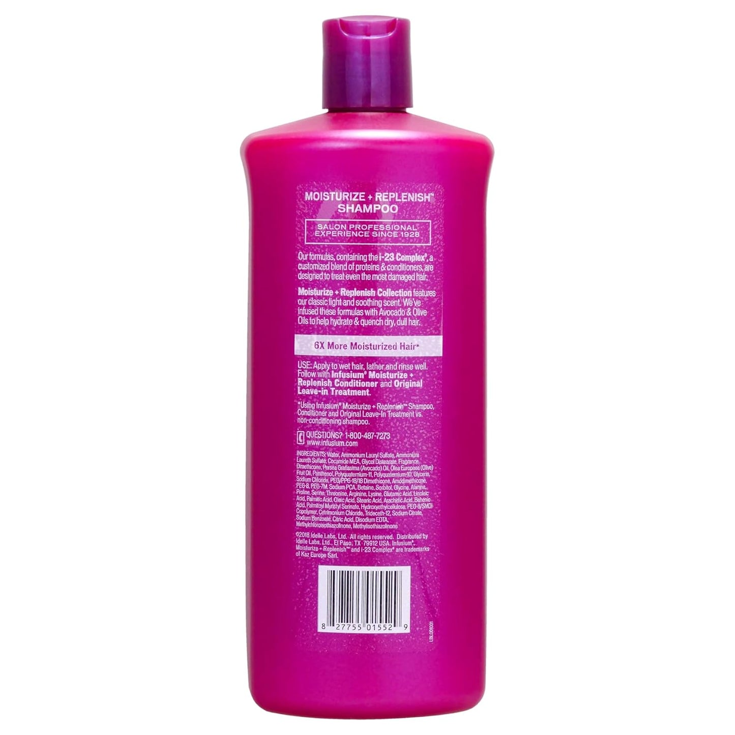 Moisturize and Replenish Shampoo - Infused with Avocado and Olive Oil - Hair Care for Dry Hair - Moisturizing Shampoo for Women - 33.8 Oz