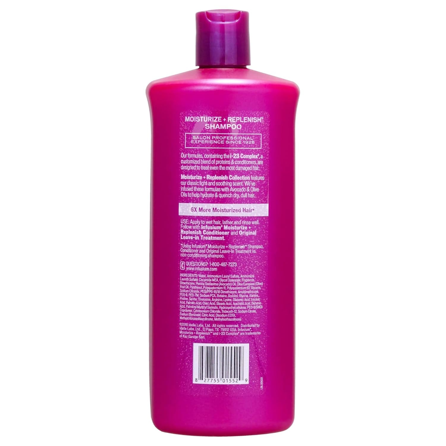 Moisturize and Replenish Shampoo - Infused with Avocado and Olive Oil - Hair Care for Dry Hair - Moisturizing Shampoo for Women - 33.8 Oz