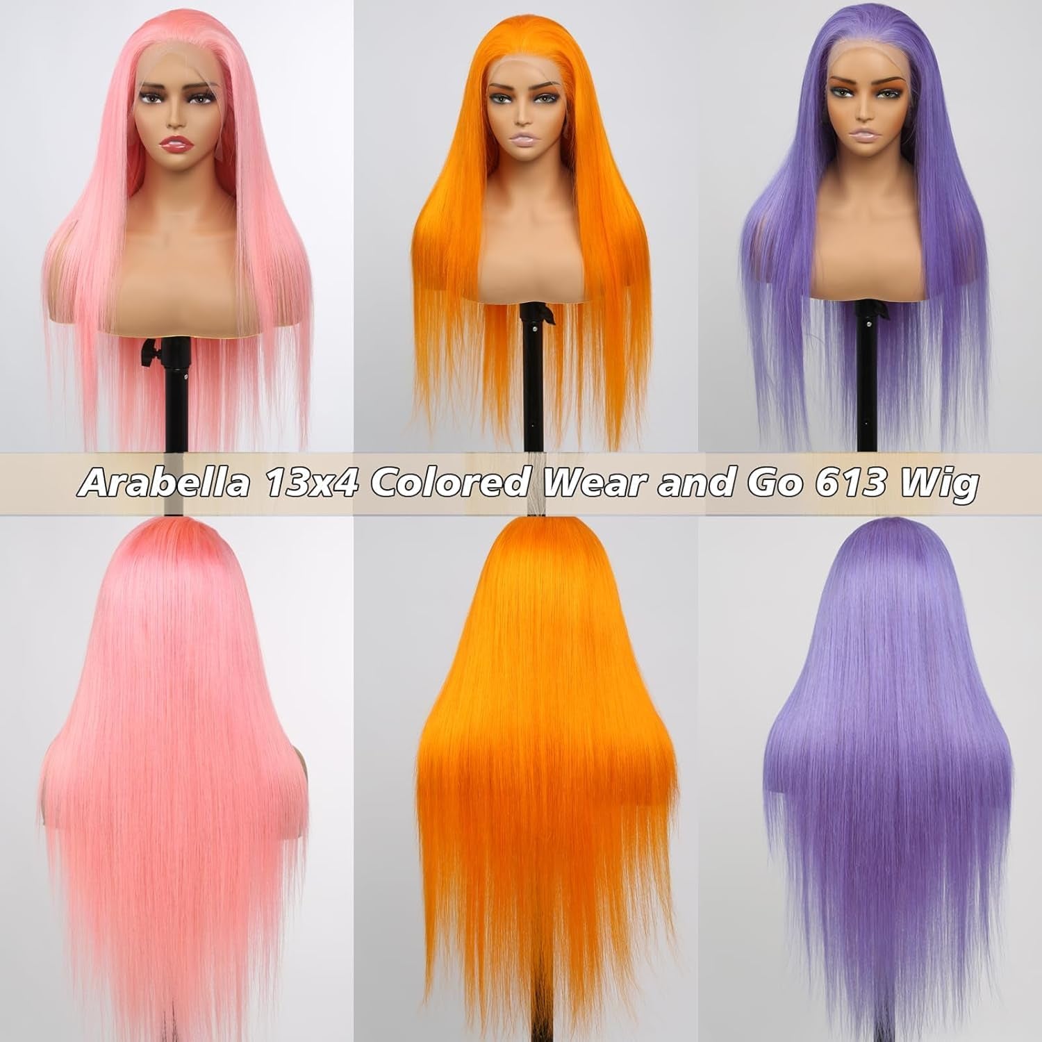 Pink Lace Front Wig Human Hair 13X4 613 Lace Front Wigs Human Hair 210% Density Ready to Go Glueless Wig Pre Plucked with Baby Hair (18Inch, Pink 13X4 Ready to Go Wig)