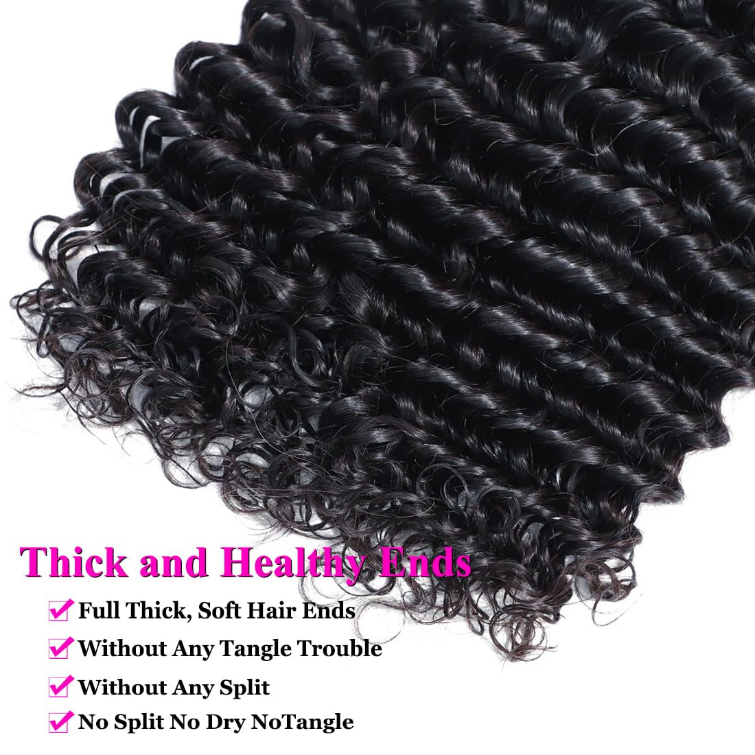 Brazilian Deep Wave Human Hair Bundles 20 22 24 Inch Deep Curly Human Hair 3 Bundles Wet and Wavy Bundles Human Hair 100% Unprocessed Virgin Hair Bundles Double Weft Water Wave Bundles Natural Black