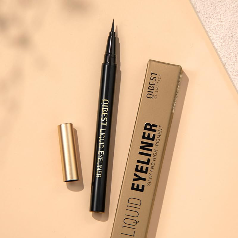 Black Water Liquid Eyeliner Lasting Ultra-Fine Precision Felt Eyeliner, Smudge-Proof Waterproof Eyeliner Pencil Wild Eyeliner Quick Drying Smooth Gel Eyeliner Pen Vegan Eye Makeup(A01# BLACK)