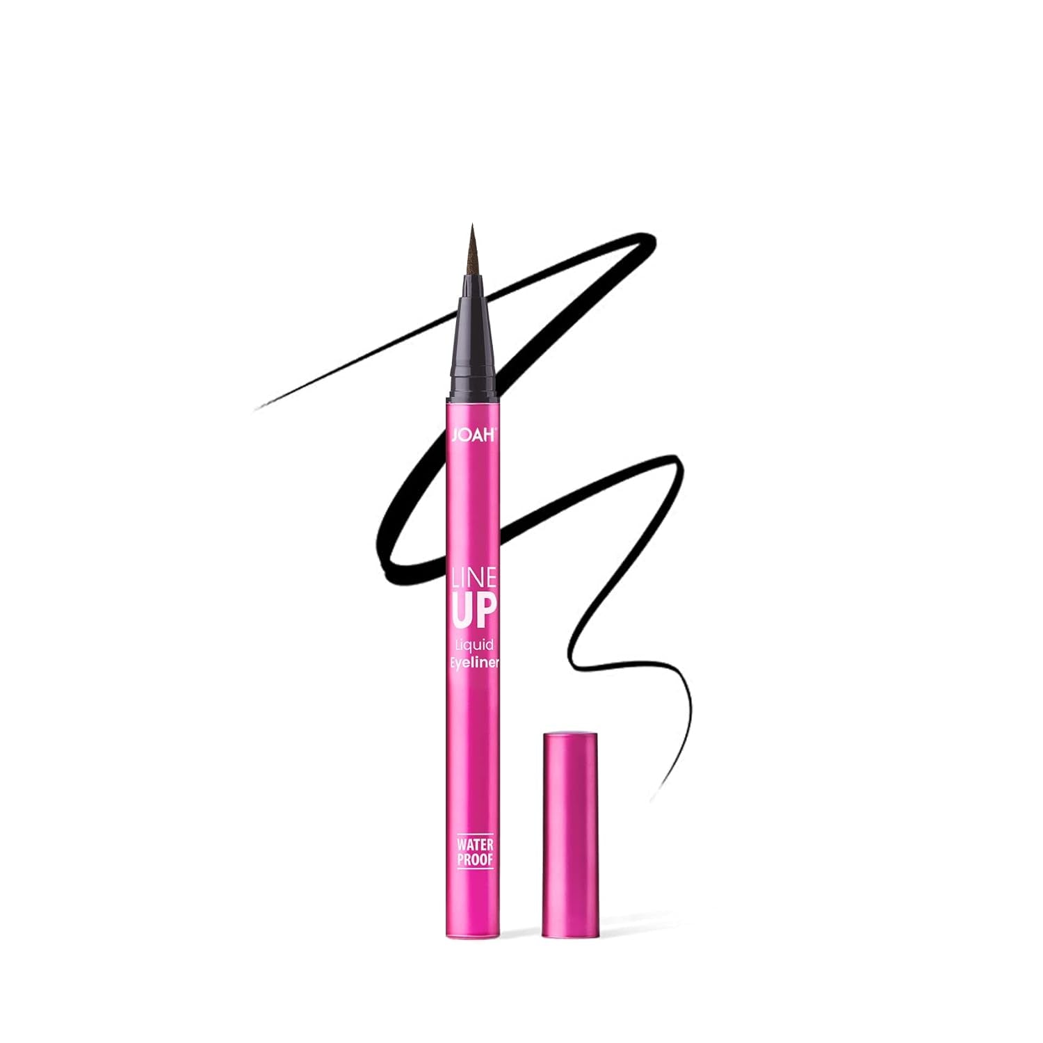 Line up Liquid Eyeliner with Precision Felt Tip, Fast-Drying & Waterproof, Long Lasting, Smudge Proof Eye Liner, Effortless Control, Biotin Infused, Black