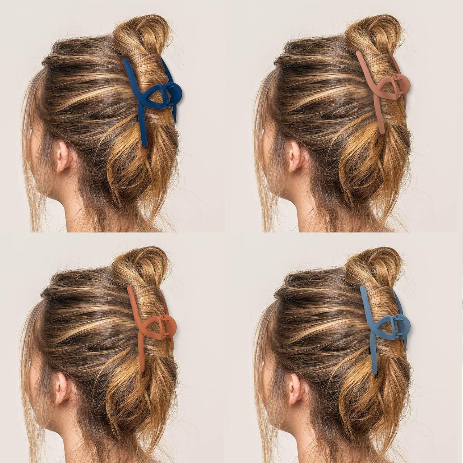 Hair Claw Clip 6 Color Hair Jaw Clamp Clips 4.3 Inch Nonslip Hair Claw Strong Hold Matte Butterfly Clip Clamp Hair Styling Accessories for Women Girls Thin Thick Fine Hair