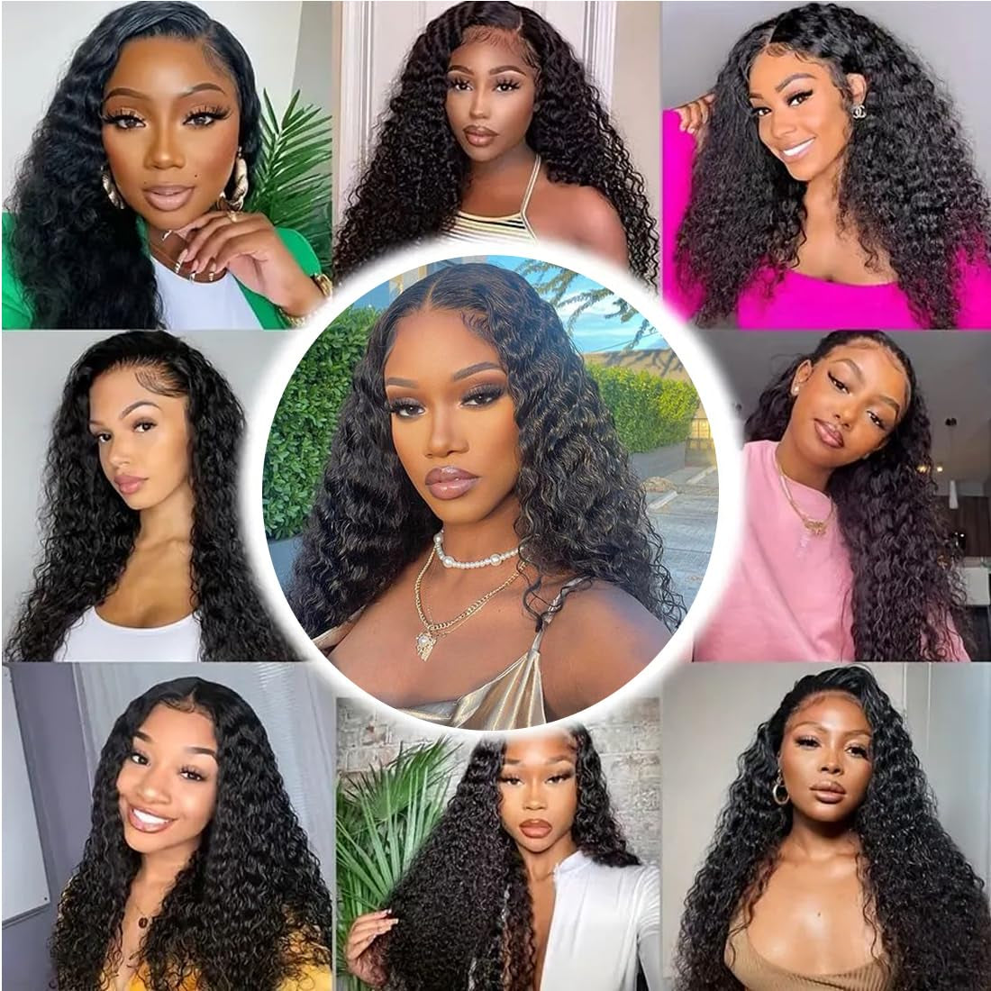 Brazilian Deep Wave Human Hair Bundles 20 22 24 Inch Deep Curly Human Hair 3 Bundles Wet and Wavy Bundles Human Hair 100% Unprocessed Virgin Hair Bundles Double Weft Water Wave Bundles Natural Black