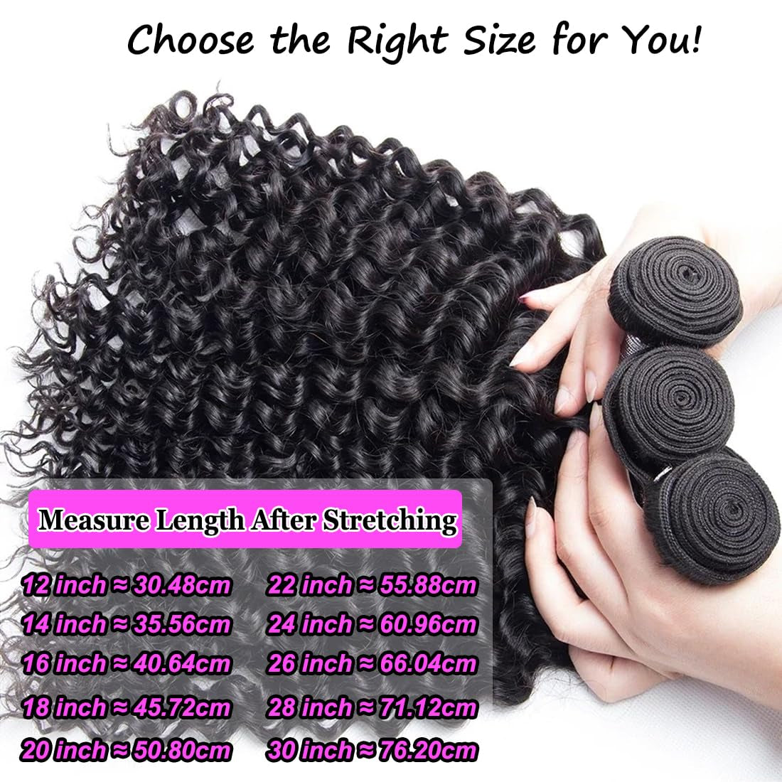 Brazilian Deep Wave Human Hair Bundles 20 22 24 Inch Deep Curly Human Hair 3 Bundles Wet and Wavy Bundles Human Hair 100% Unprocessed Virgin Hair Bundles Double Weft Water Wave Bundles Natural Black