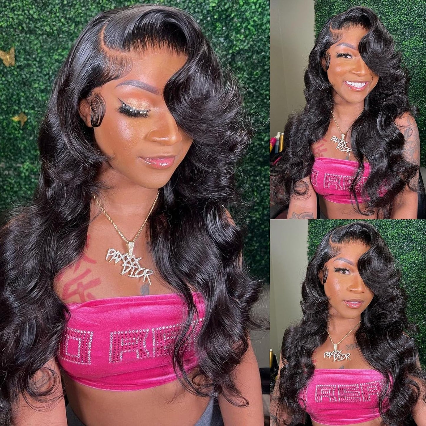 Body Wave Lace Front Wigs Human Hair 180% Density 13X4 HD Lace Frontal Wigs for Black Women Glueless Wigs Human Hair Pre Plucked Natural Hairline Lace Front Wigs 20Inch Black