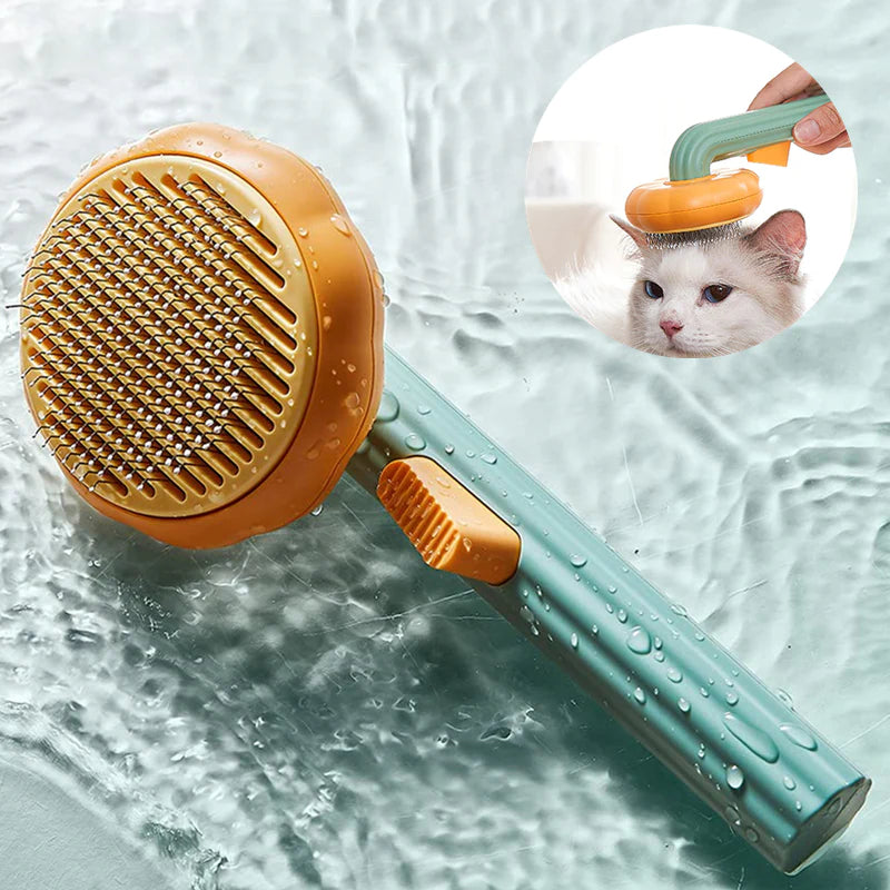 New Pet Cat Brush Hot Selling Hand-Held Steel Wire Self-Cleaning Comb Looper for Hair Removal