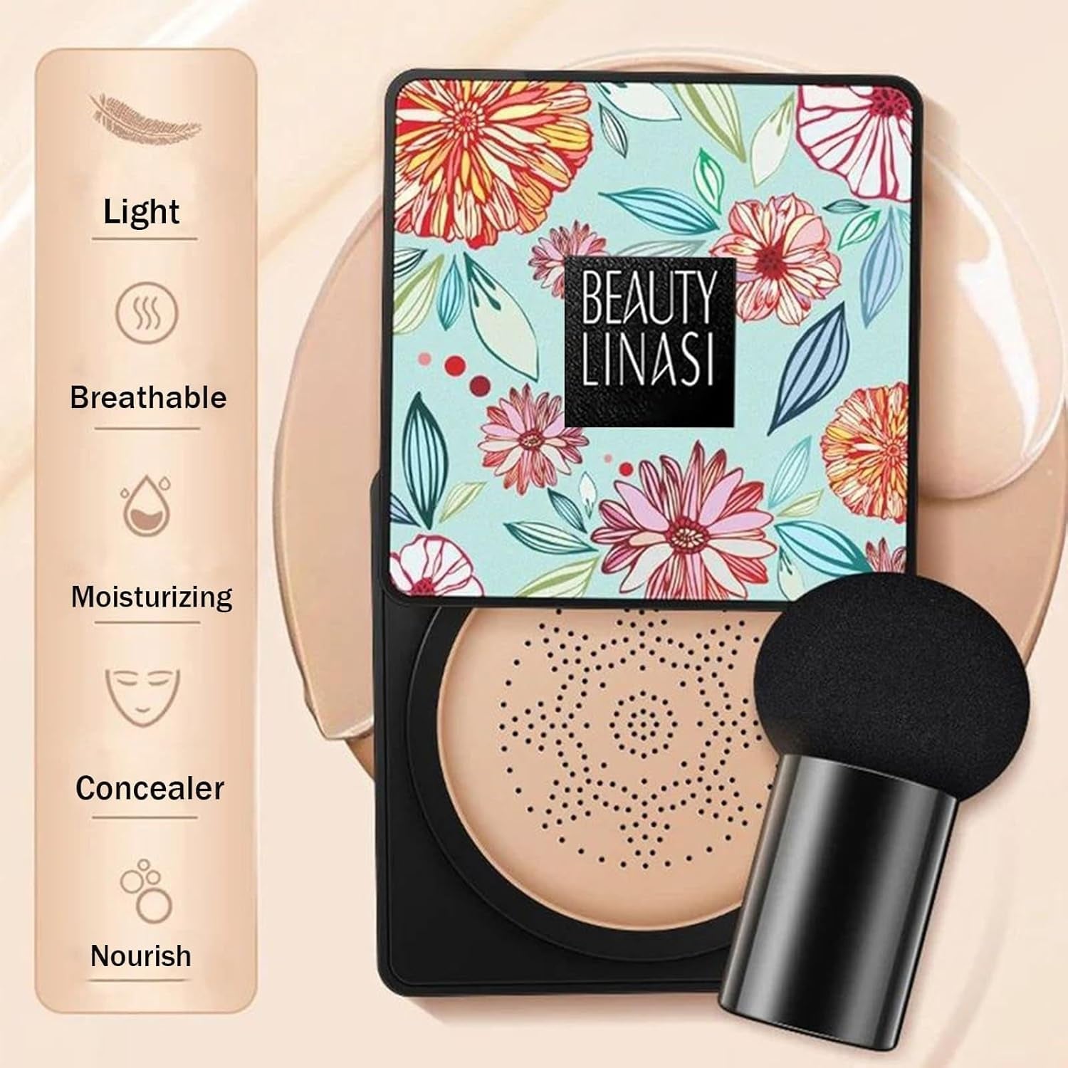 Beauty Linasi Clear Cover Beauty Cream, Air Cushion Bb Cream, Moisturizing Concealer, Makeup Long Lasting, Beauty Cream (A-Lvory, 1PCS)