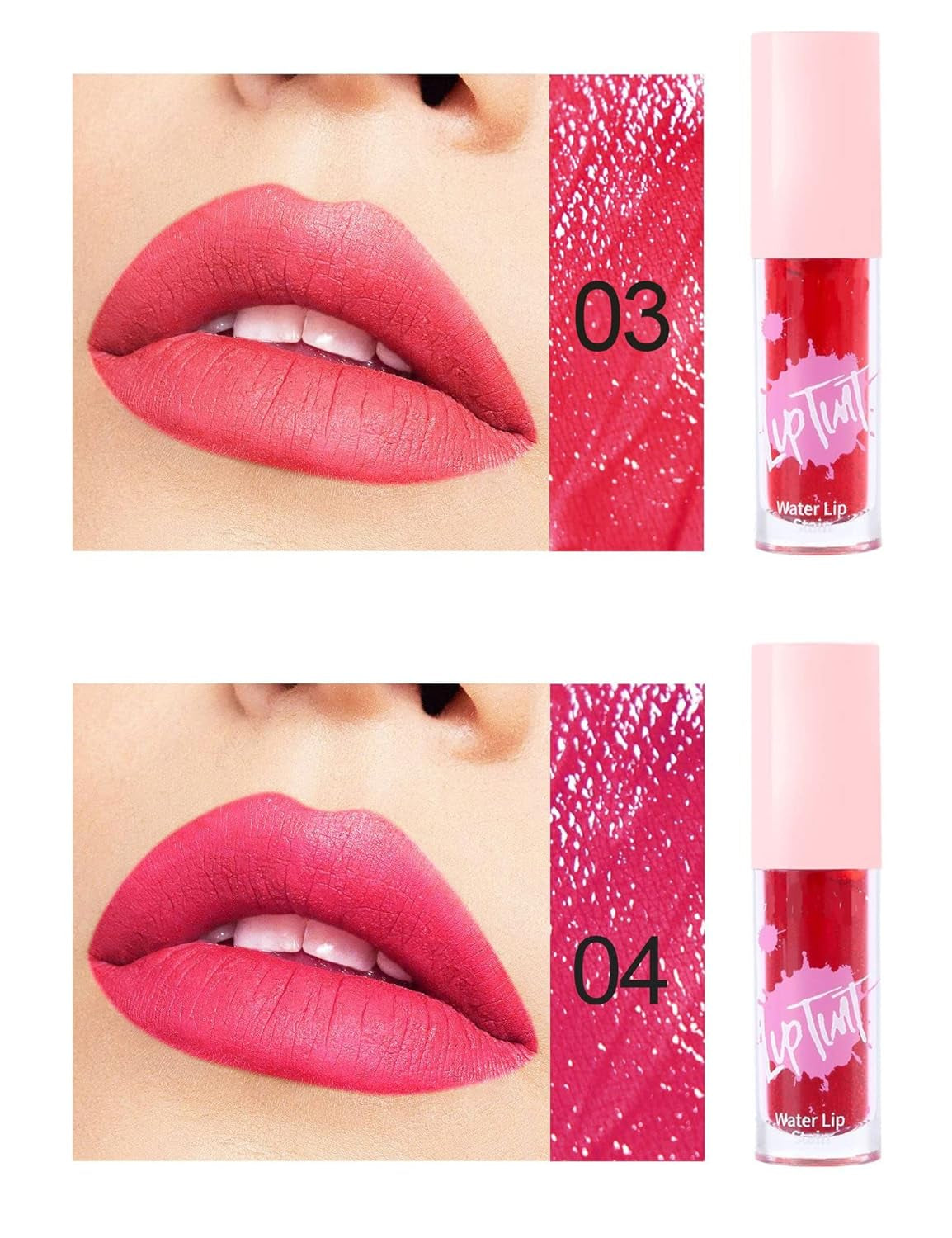 Water Lip Tint Stain Hydrated Smudge-Proof Liquid Lipstick Long Lasting Moisturizing Lip Gloss Makeup (Pack of 6)