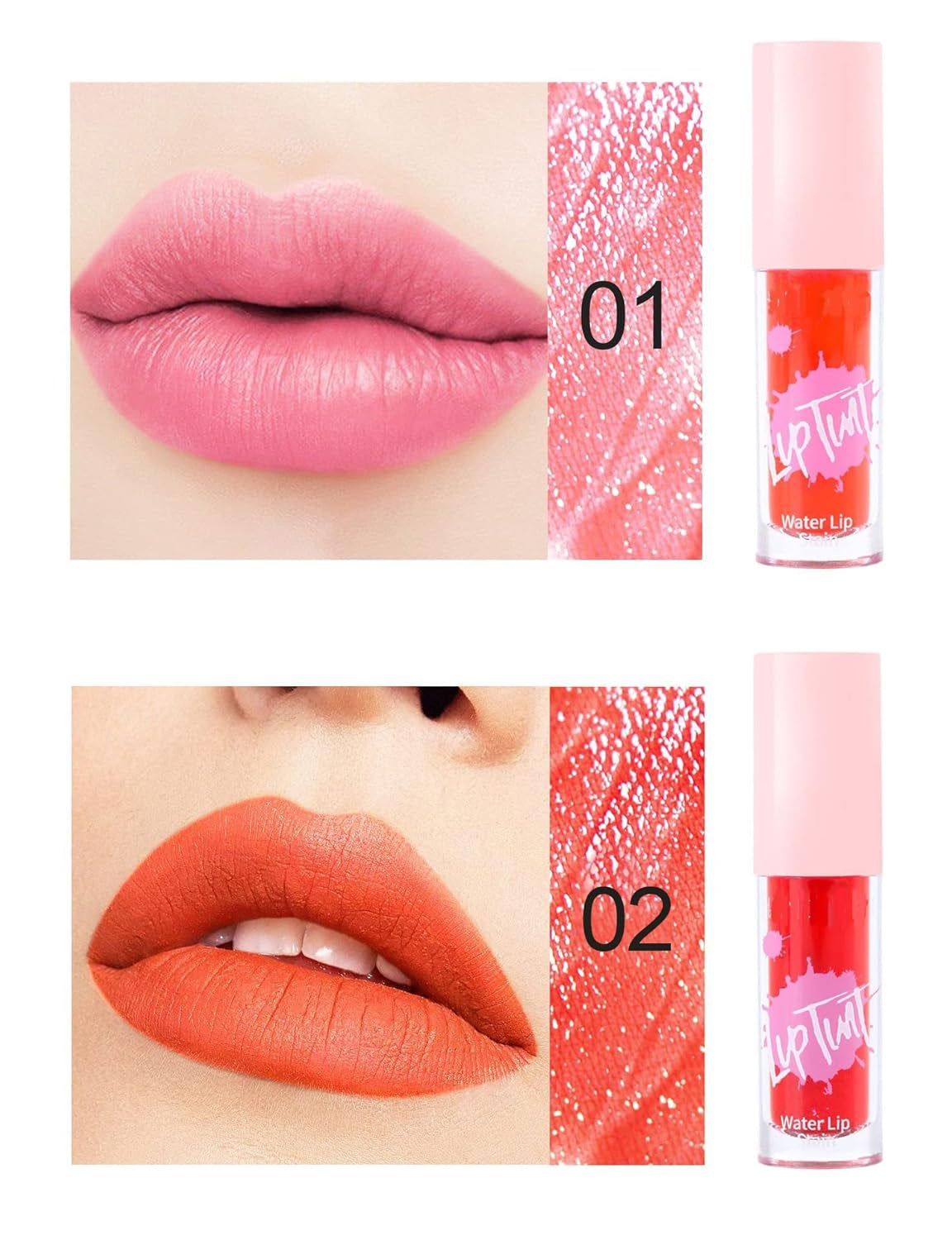 Water Lip Tint Stain Hydrated Smudge-Proof Liquid Lipstick Long Lasting Moisturizing Lip Gloss Makeup (Pack of 6)